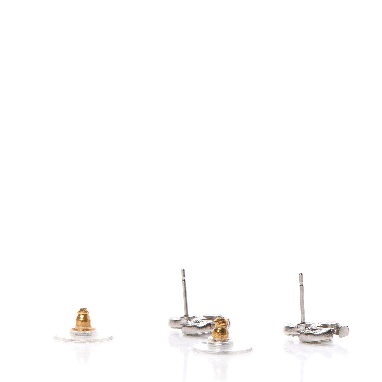 Chanel Crystal Mini CC Earrings Silver 3 of 5