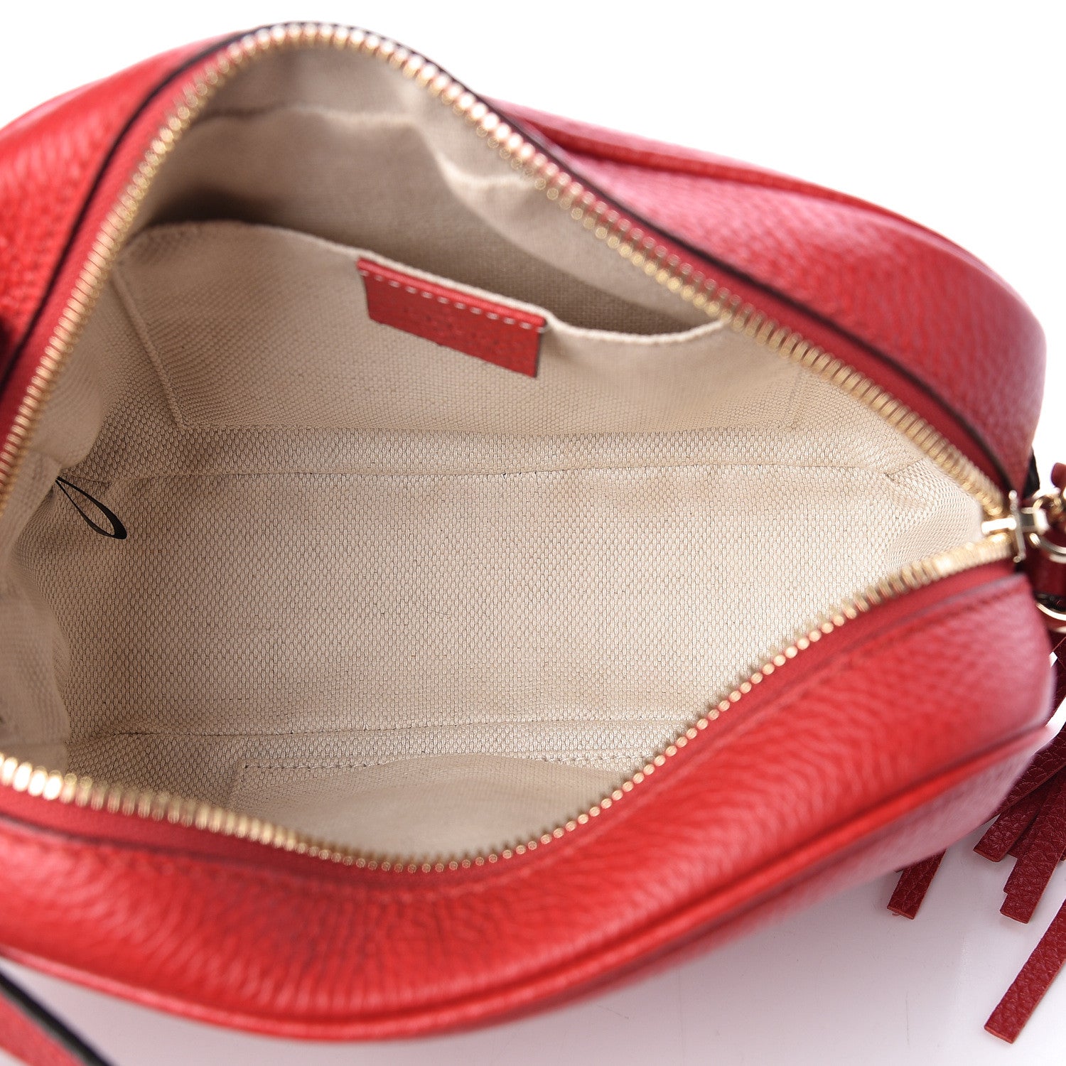 Gucci Pebbled Calfskin Small Soho Disco Bag Tabasco Red 5 of 10