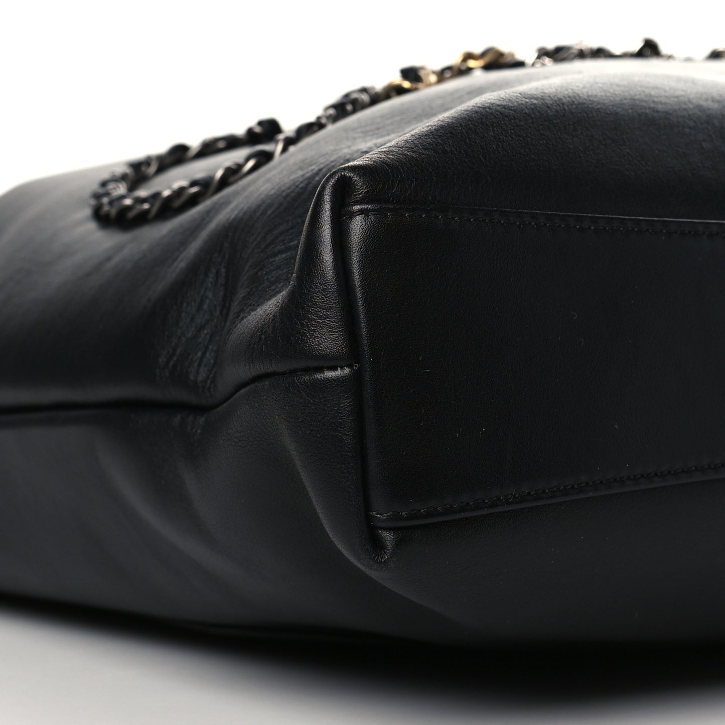 Calfskin Chain 20s Signature Tote Black