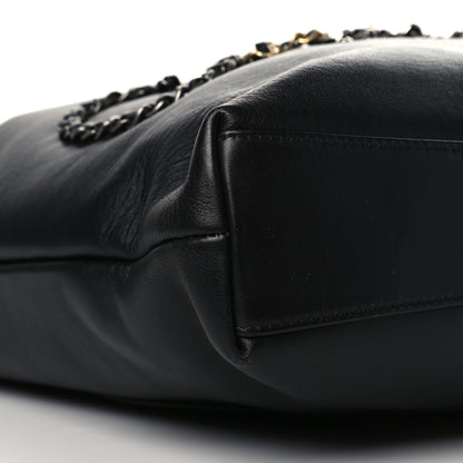 Chanel Calfskin Chain 20s Signature Tote Black 9 of 10