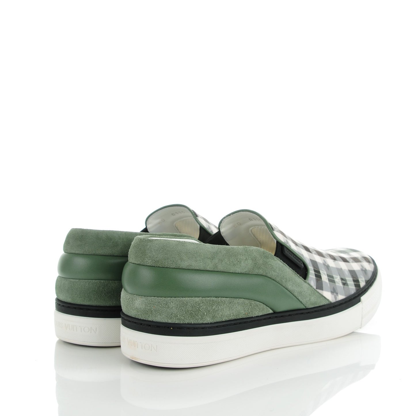 Mens Canvas Suede Lambskin Twister Slip On 7 Vert D'Eau