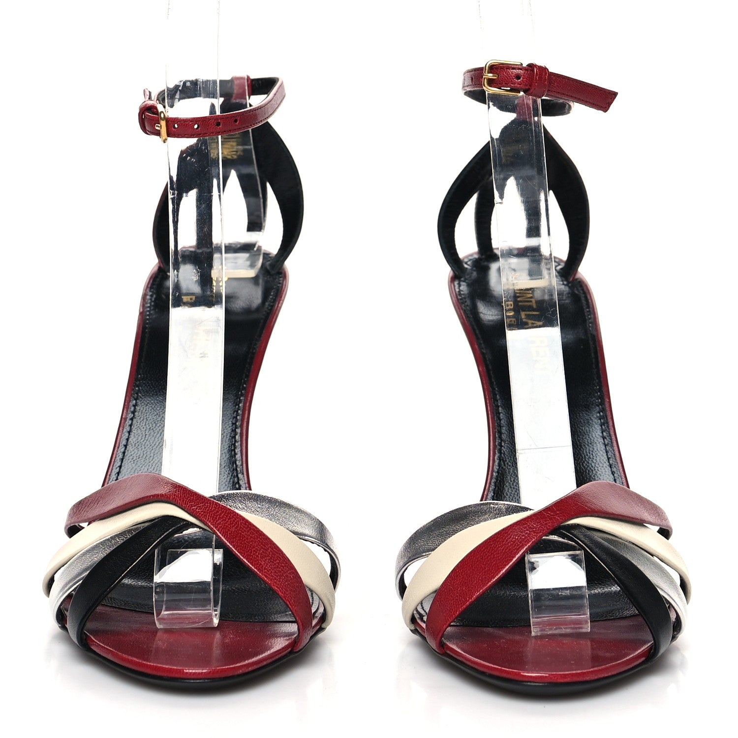 Saint Laurent Calfskin Kristen 95 Sandal Heels 36 Red Multicolor 2 of 9