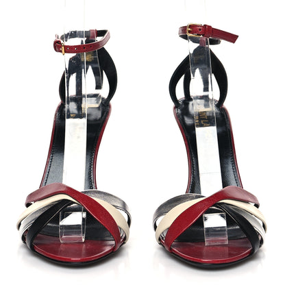 Saint Laurent Calfskin Kristen 95 Sandal Heels 36 Red Multicolor 2 of 9
