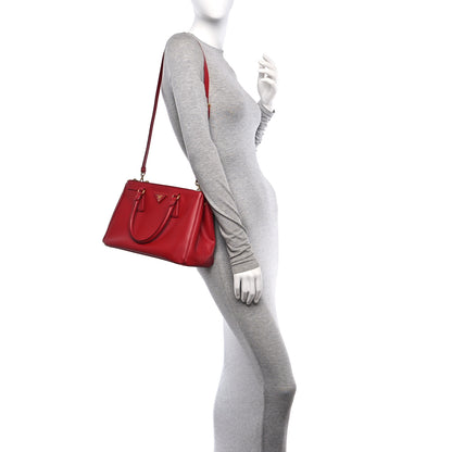 Prada Saffiano Small Galleria Double Zip Tote Fuoco 2 of 11
