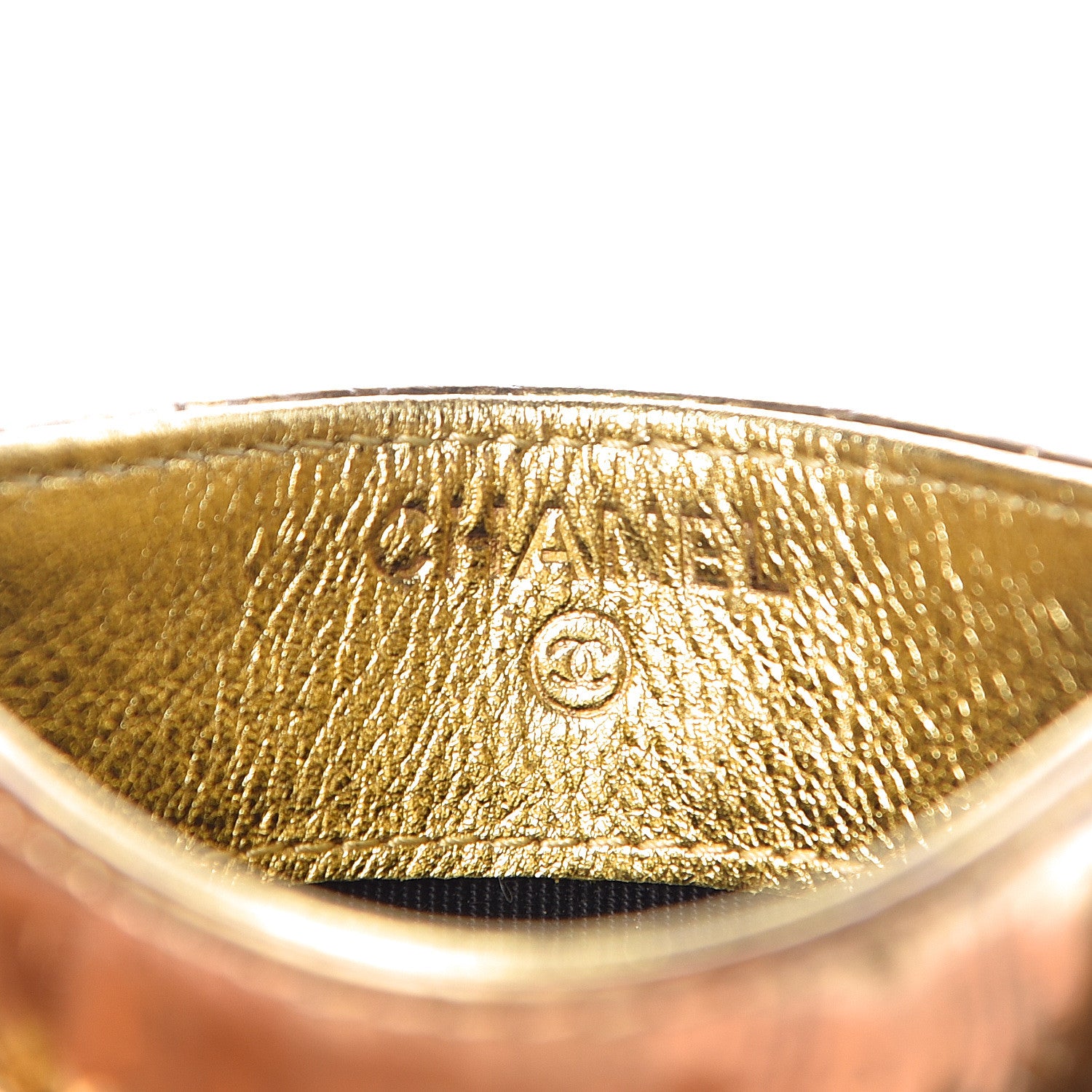 Chanel Metallic Calfskin Crocodile Embossed Cocodile Card Holder Gold 6 of 9