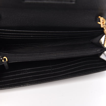 Gucci Calfskin Petite GG Marmont Wallet Chain Bag Black 5 of 12