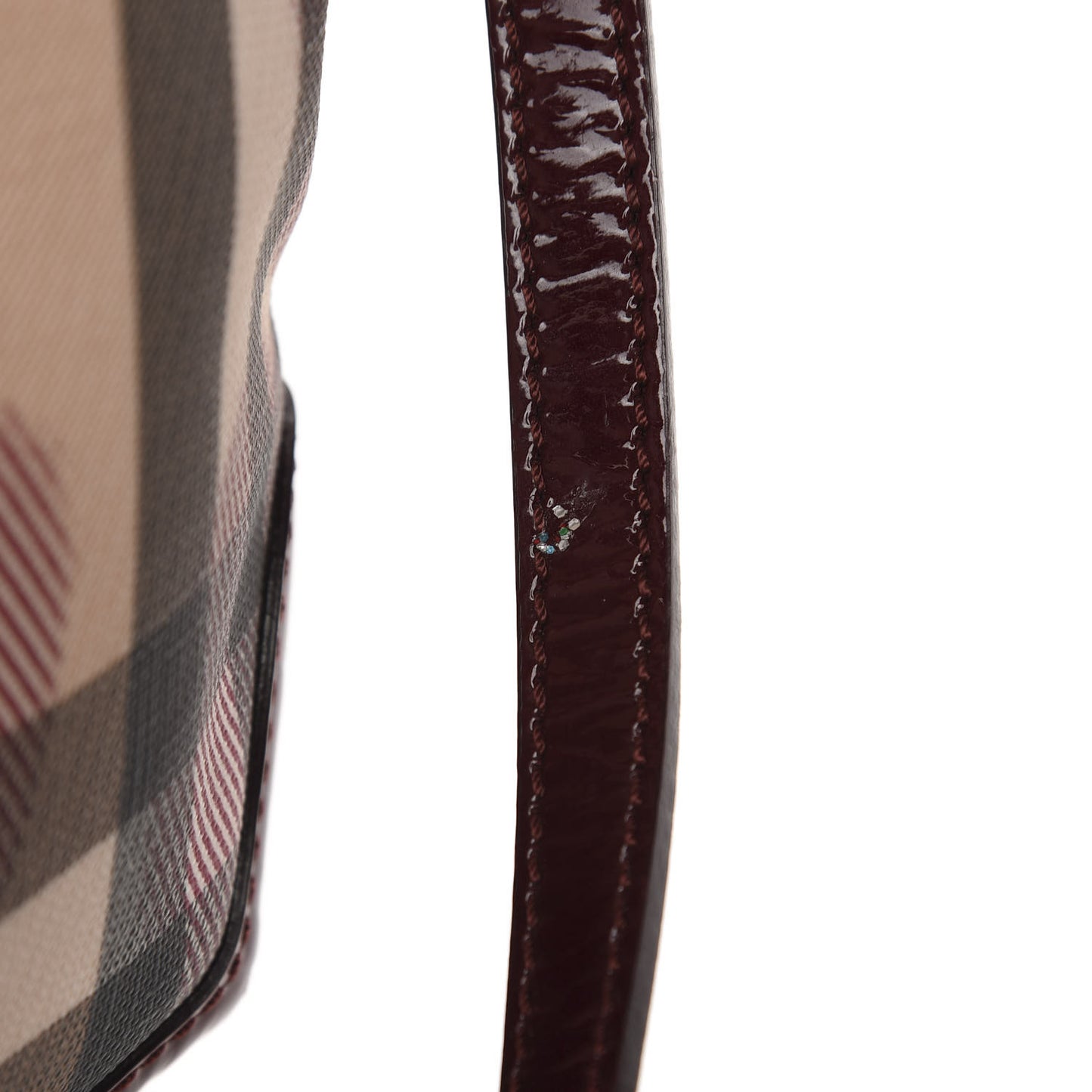 Patent Nova Check Heart Dryden Crossbody Bag Berry Red