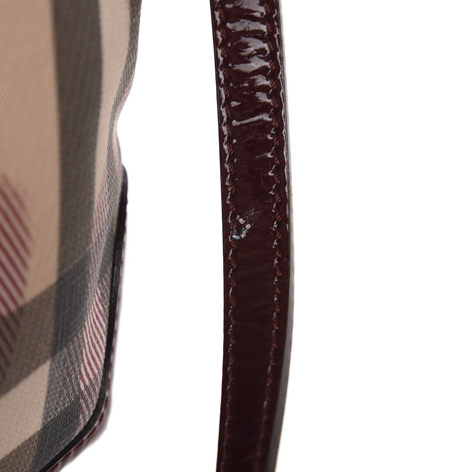Burberry Patent Nova Check Heart Dryden Crossbody Bag Berry Red 8 of 12