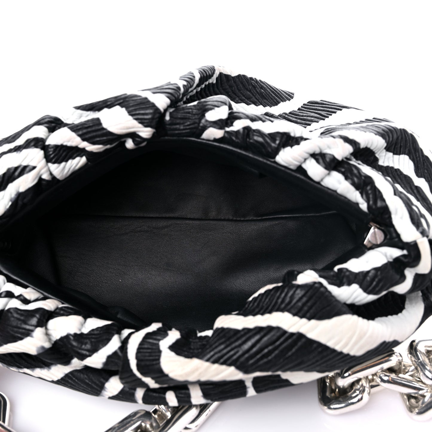 Nappa Zebra Print The Pouch Chain White Black