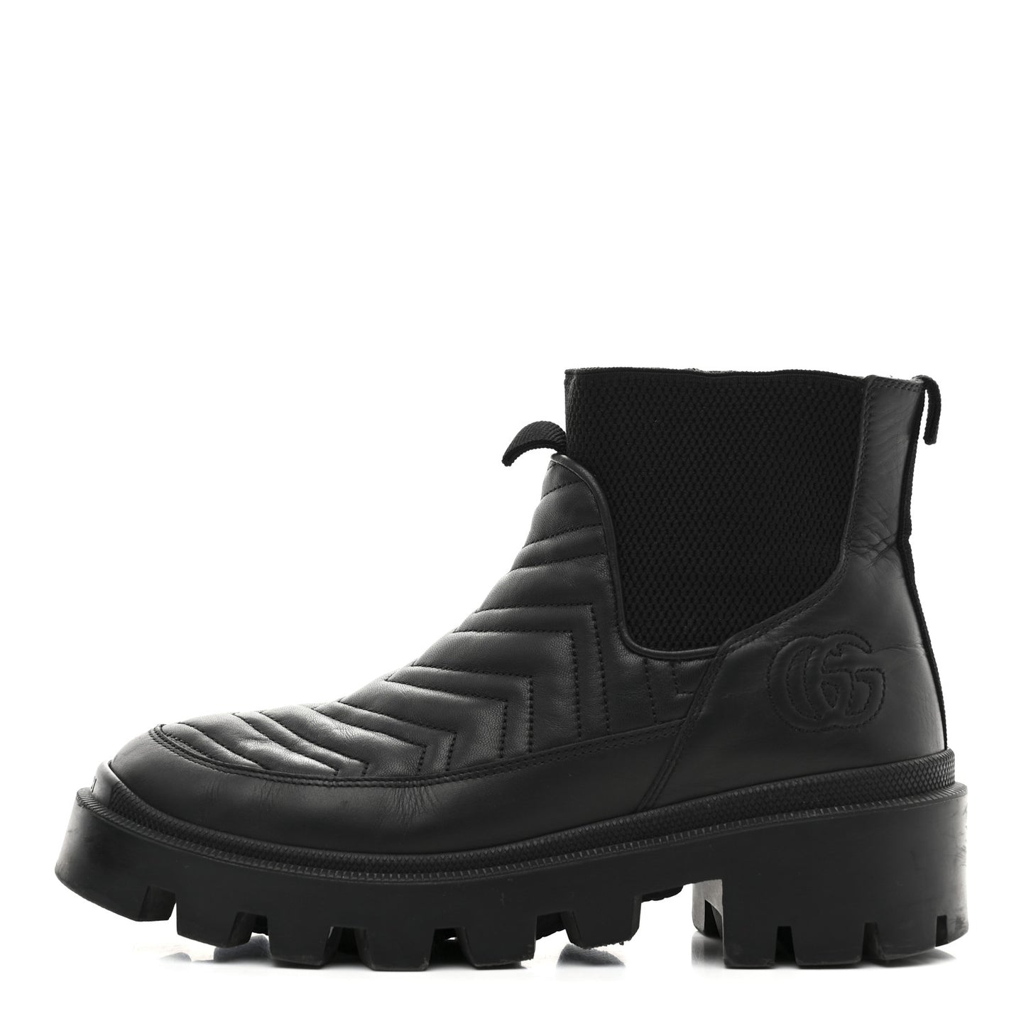 Calfskin Nappa Matelasse Frances Chelsea Boots 39 Black