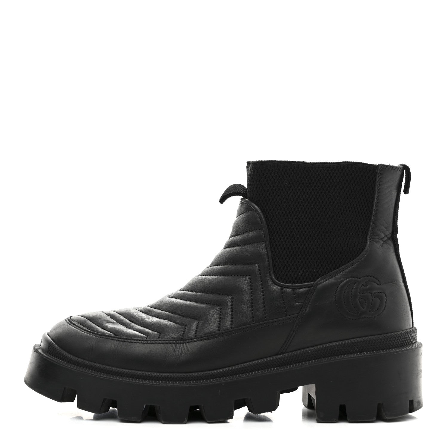 Gucci Calfskin Nappa Matelasse Frances Chelsea Boots 39 Black 1 of 9