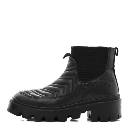 Gucci Calfskin Nappa Matelasse Frances Chelsea Boots 39 Black 1 of 9