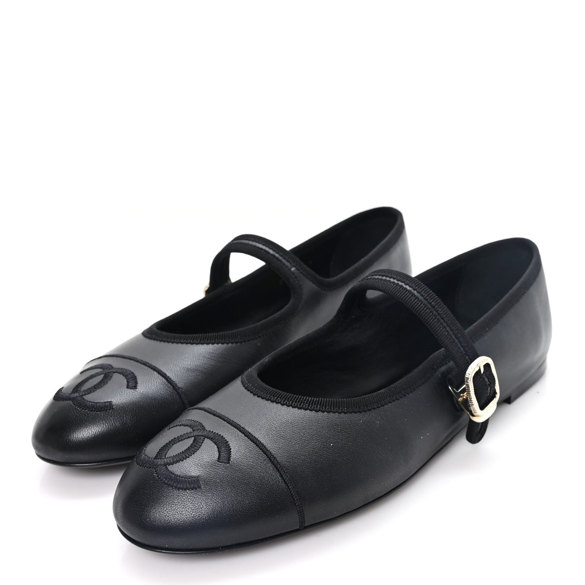 Chanel Lambskin Mary Jane Flats 40.5 Black 4 of 10