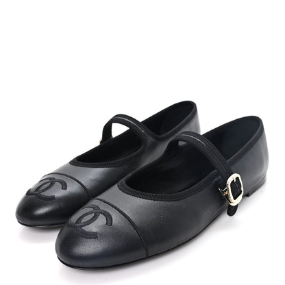 Chanel Lambskin Mary Jane Flats 40.5 Black 4 of 10
