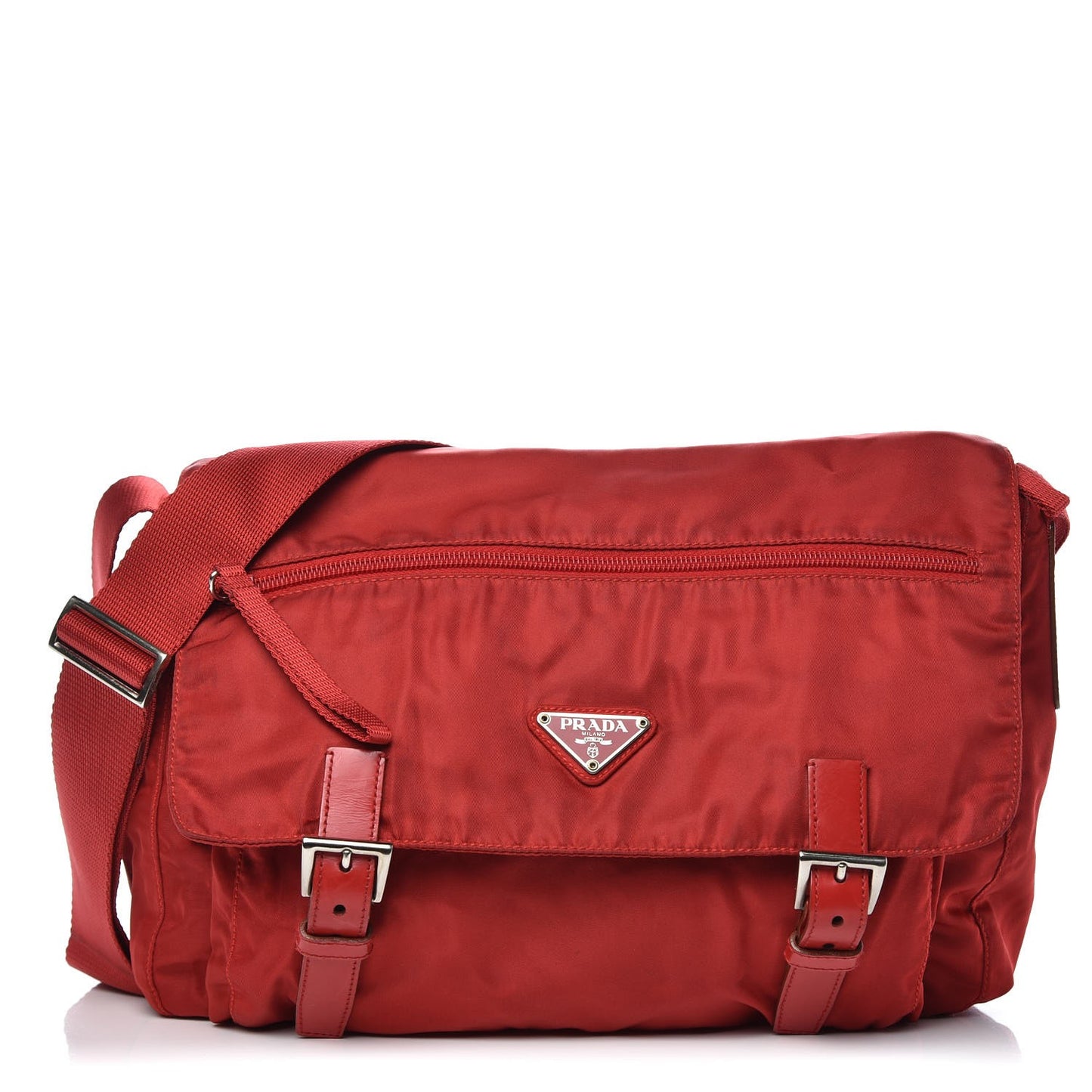 Nylon Vela Messenger Bag Red