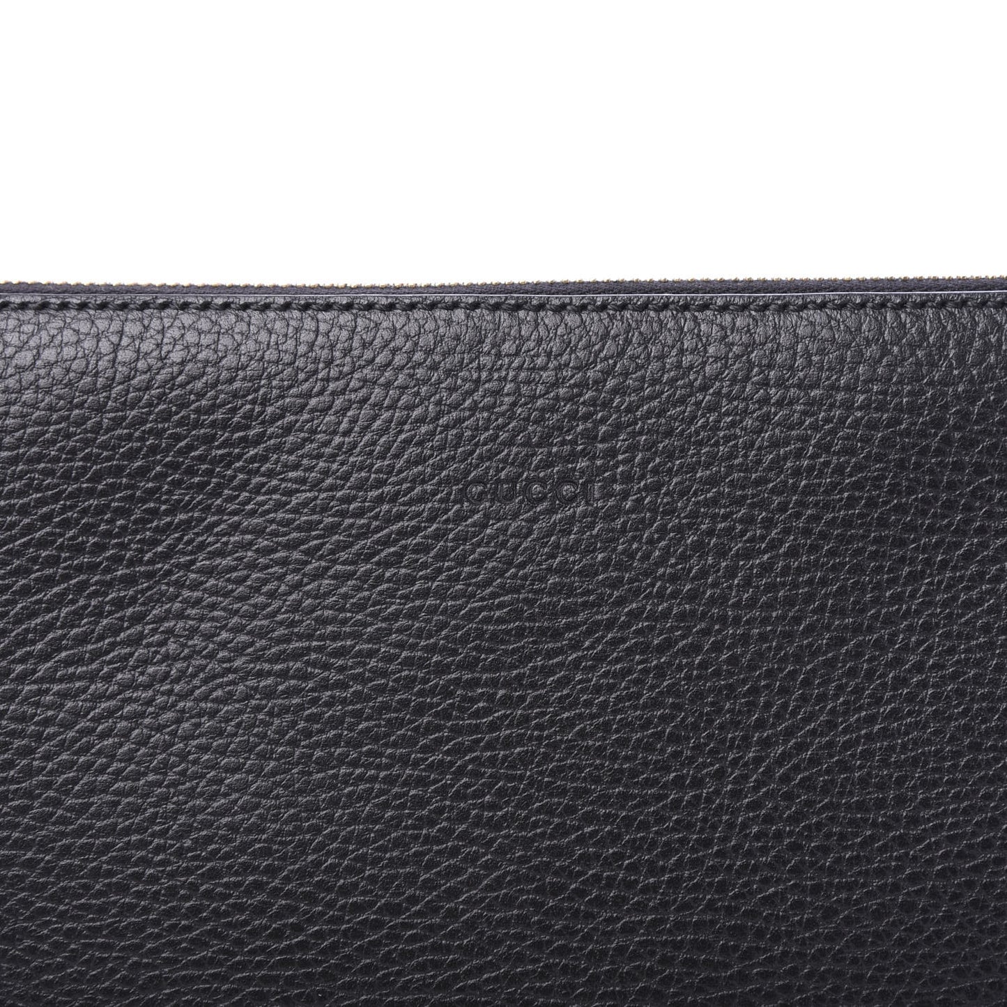 Pebbled Calfskin Large Bamboo Clutch Black