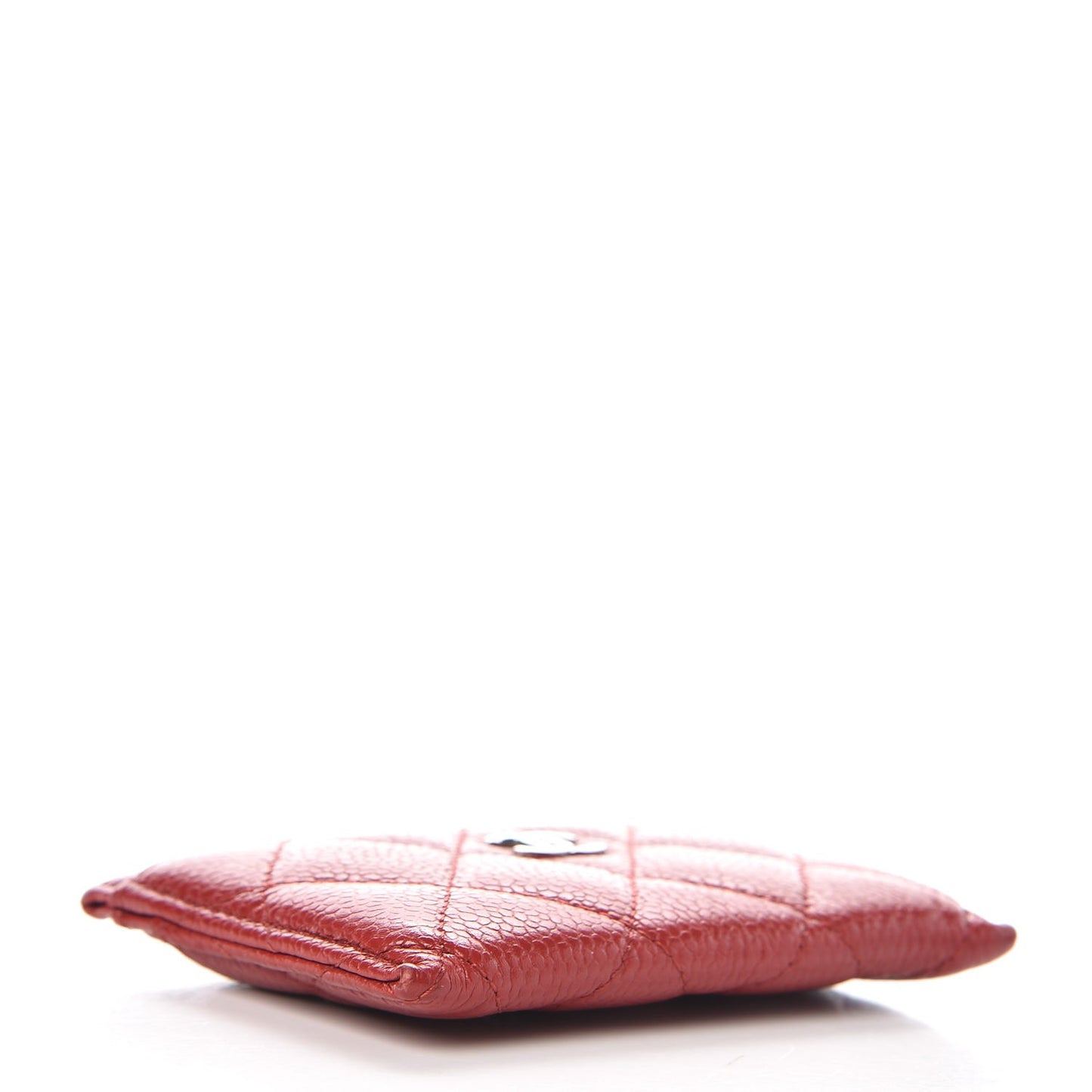 Caviar Quilted Card Holder Red