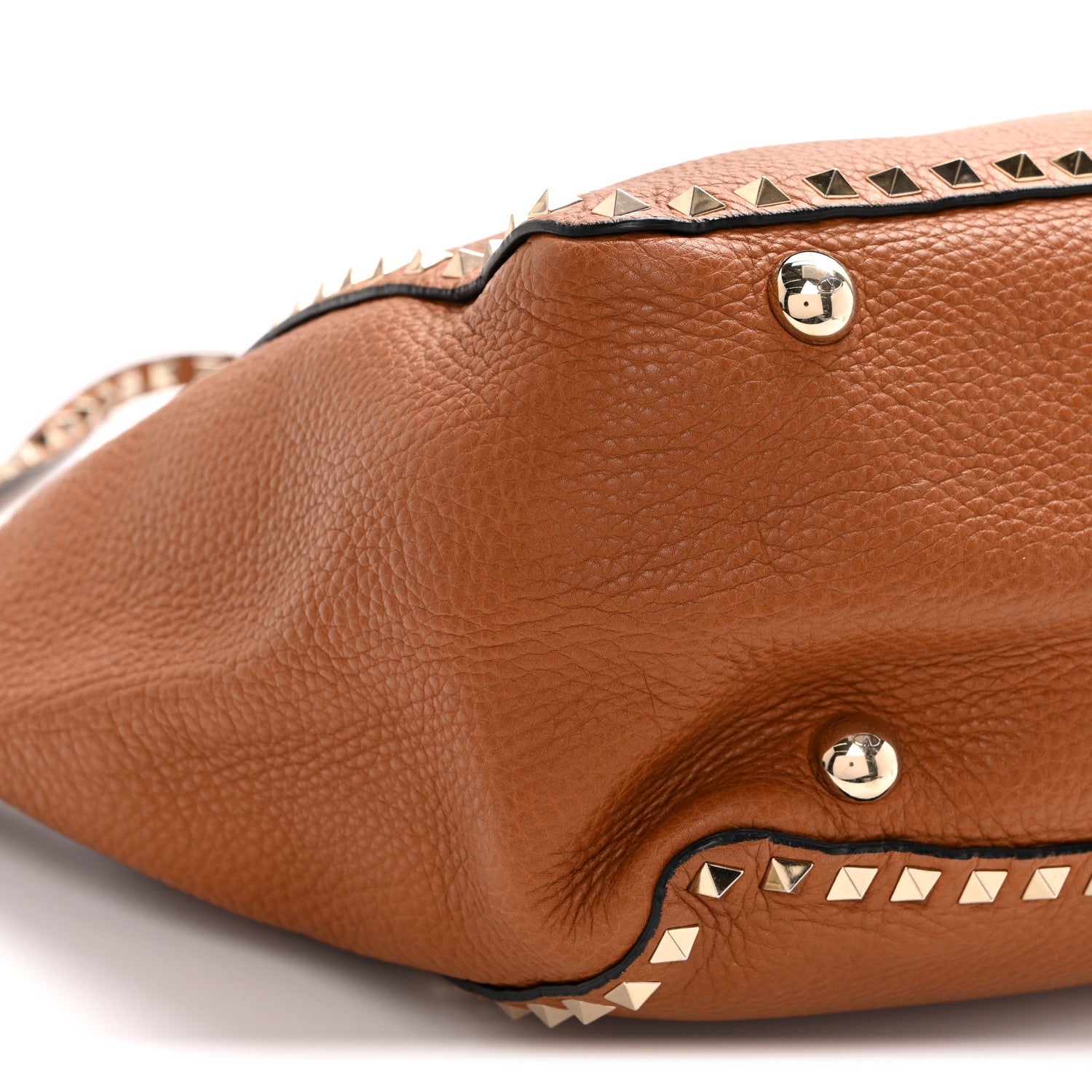 Valentino Garavani Pebbled Calfskin Medium Rockstud Tote Light Cuir 8 of 10