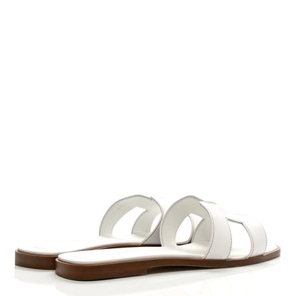 Hermes Box Calfskin Oran Sandals 39.5 White 4 of 9