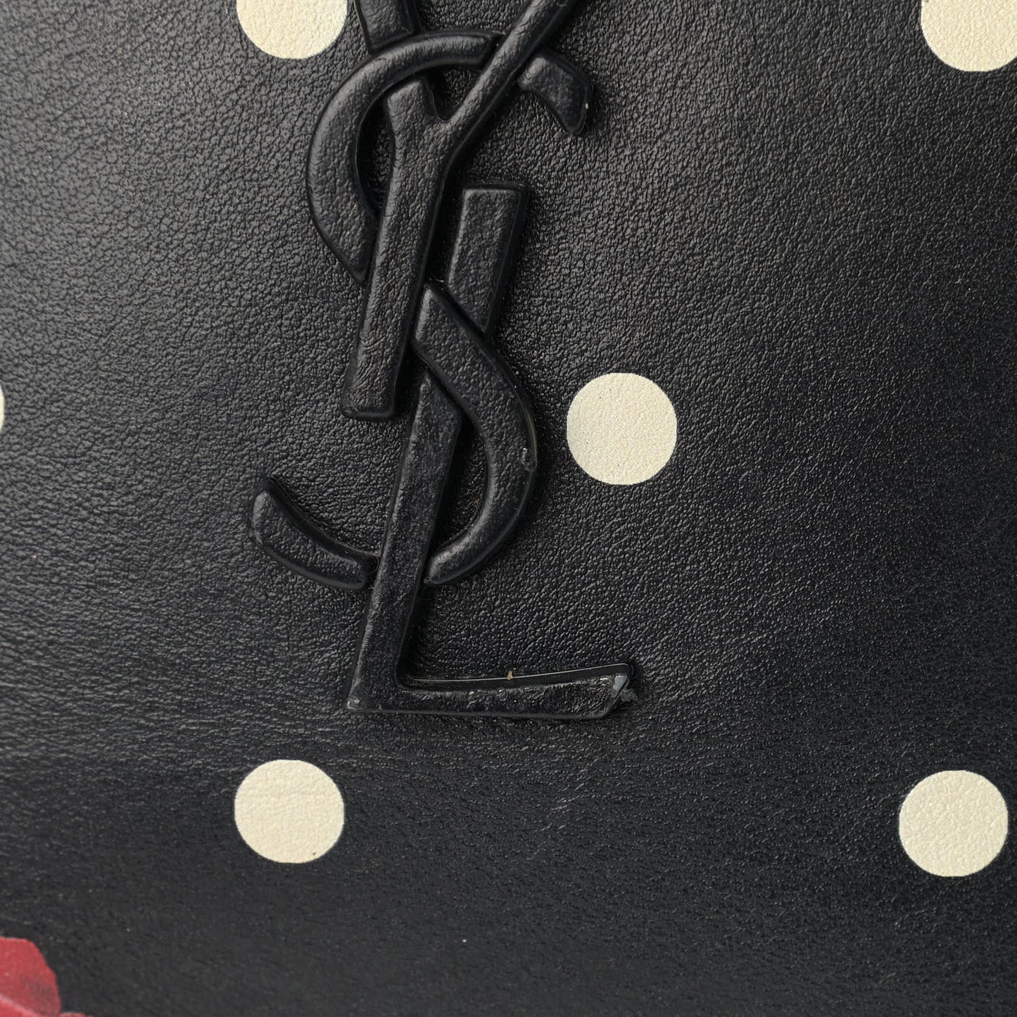 Calfskin Rose Print Monogram Lou Camera Bag Black