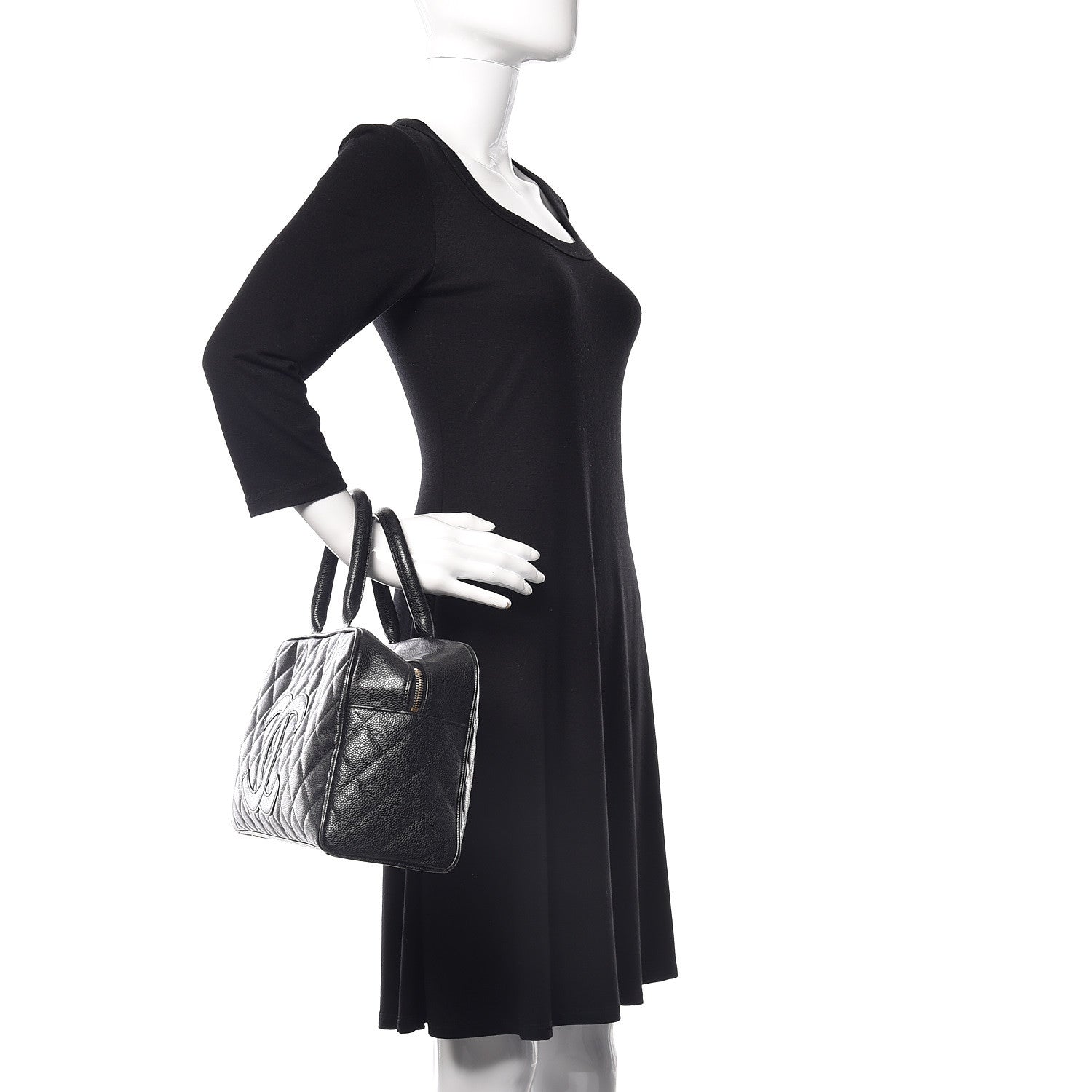 Chanel Caviar Quilted Large Bowler Black 2 of 10