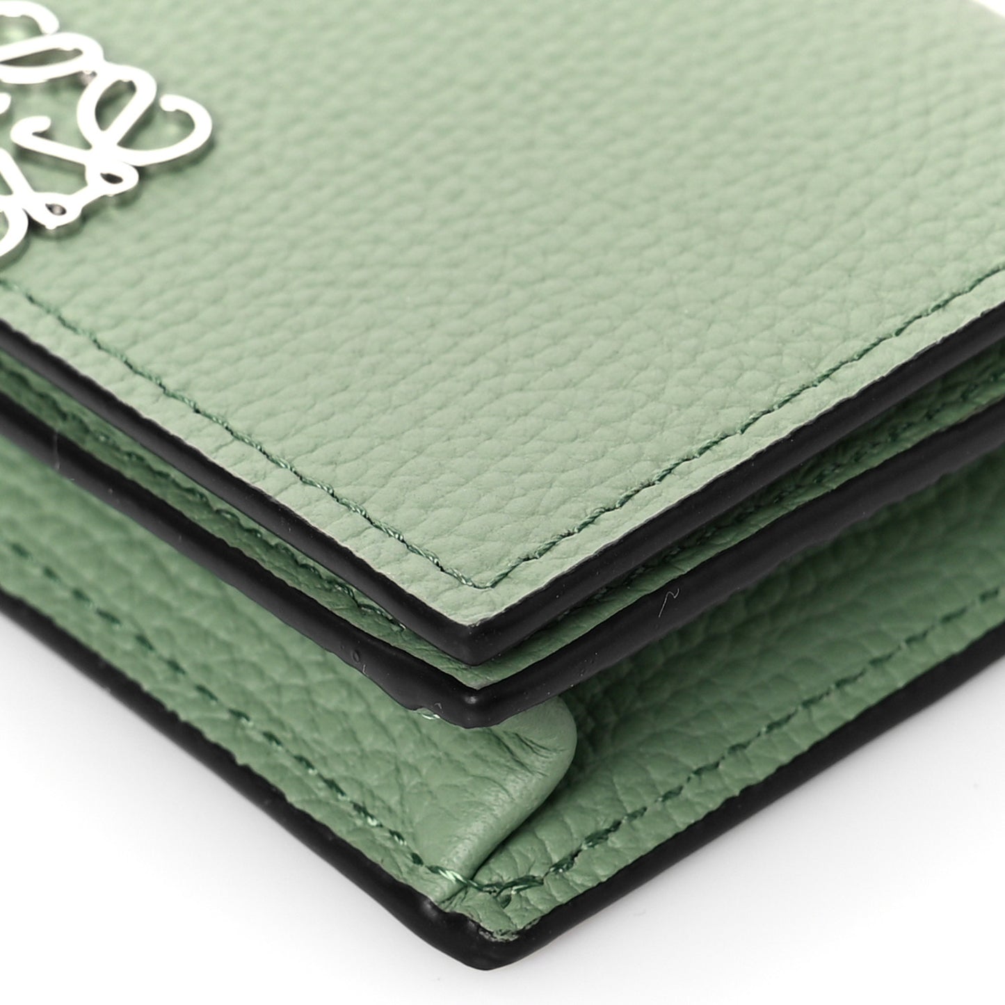 Pebble Grain Calfskin Anagram Business Cardholder Rosemary