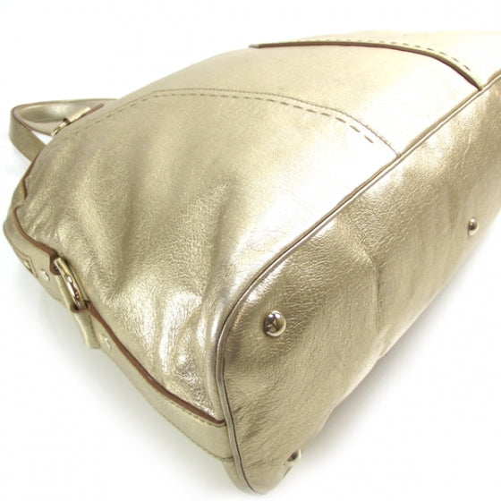 Leather Oversized Muse Gold