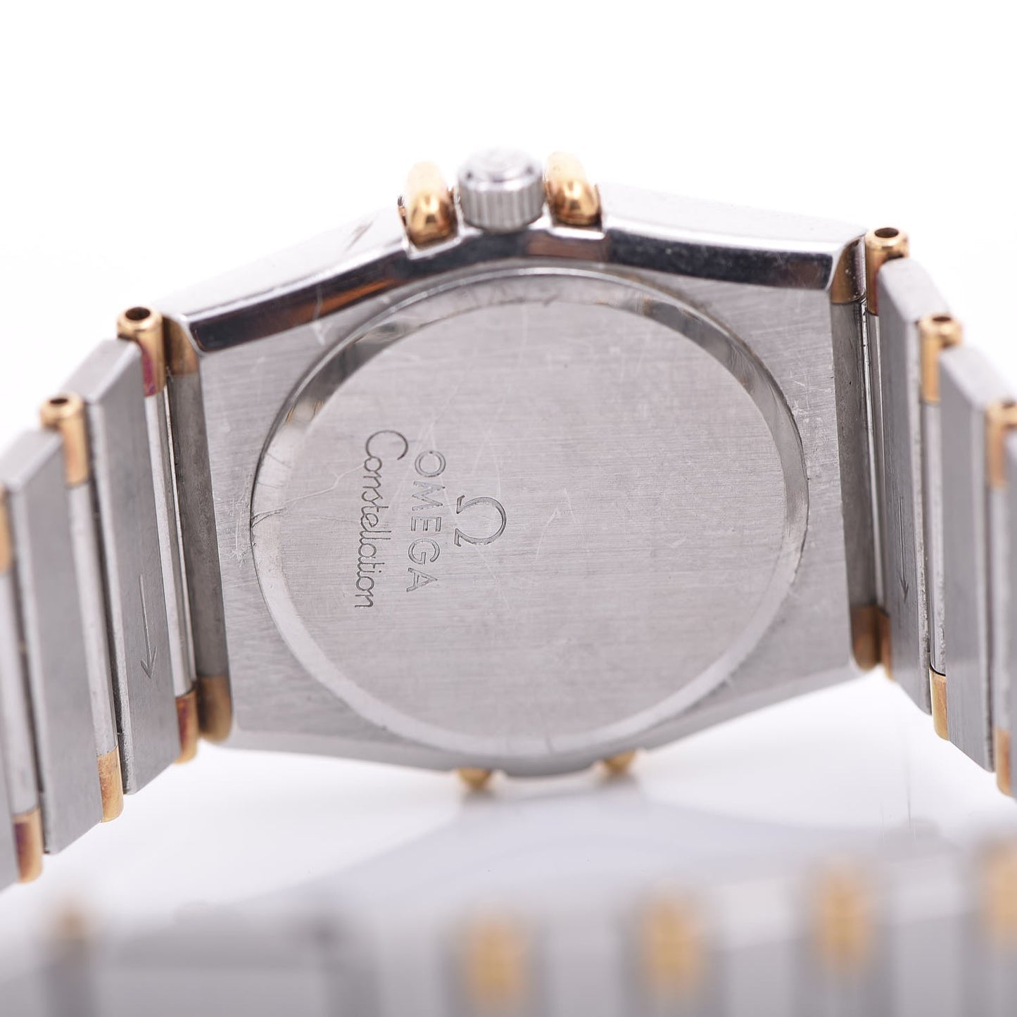 Stainless Steel 18K Yellow Gold Diamond Bezel 22mm Constellation Quartz Watch Champagne 895.1080.1