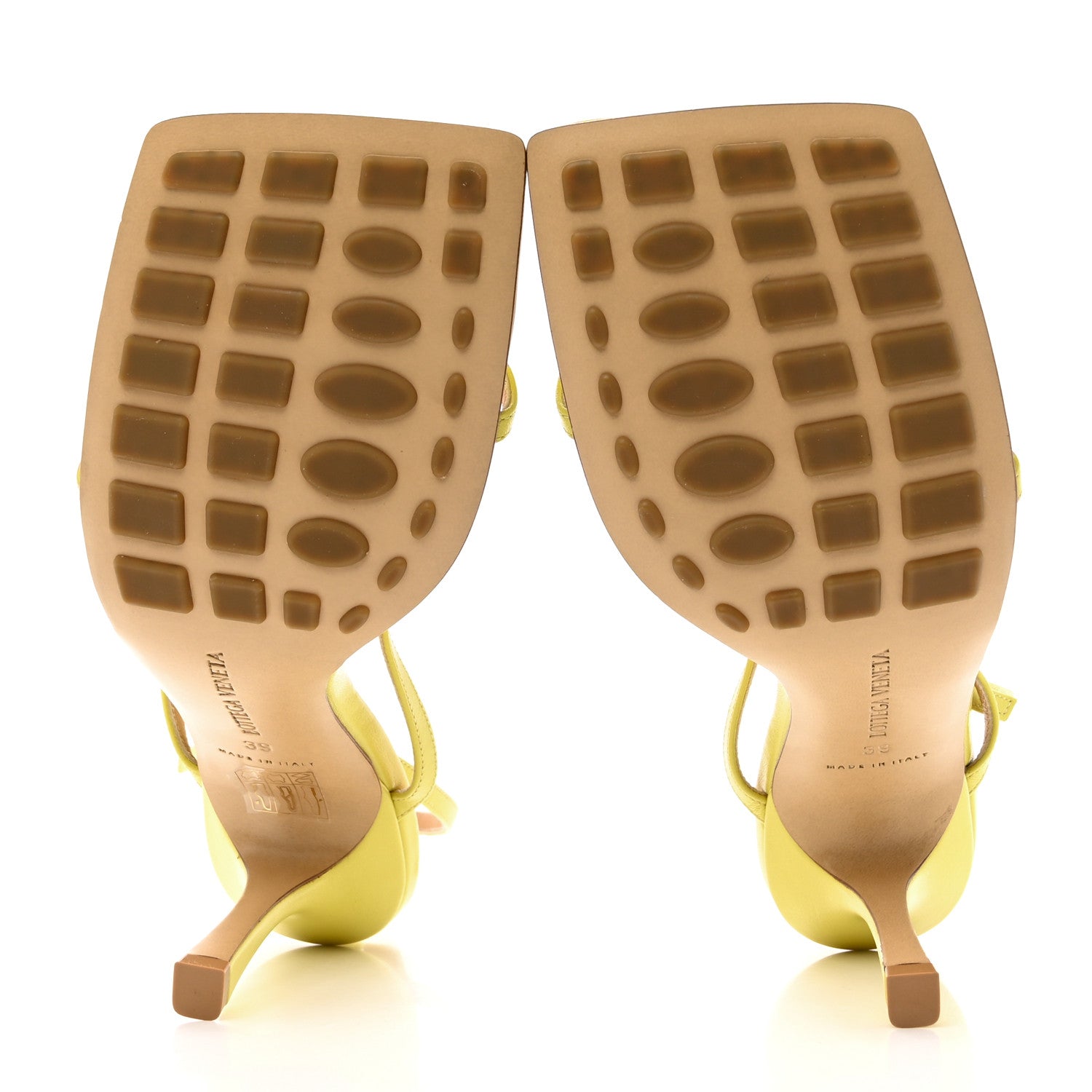 Bottega Veneta Lambskin Stretch Multi Strap 90mm Sandals 39 Pear 5 of 9