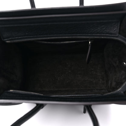 Celine Drummed Calfskin Micro Luggage Black 5 of 10