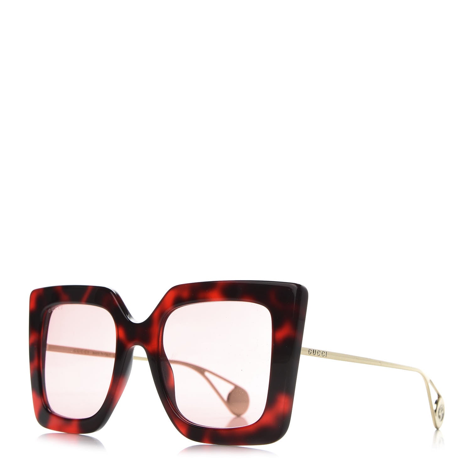 Gucci Acetate Oversize Square Frame GG0435S Sunglasses Red Havana 1 of 8
