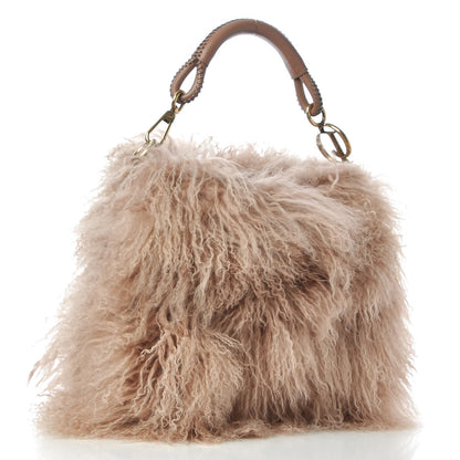 Christian Dior Mongolian Lamb Fur Libertine Tote Pink 3 of 7