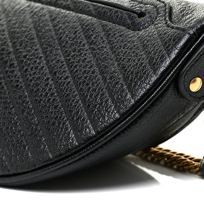 Balenciaga Shiny Goatskin Allover Logo Embossed XXS Souvenir Belt Bag Black 9 of 11