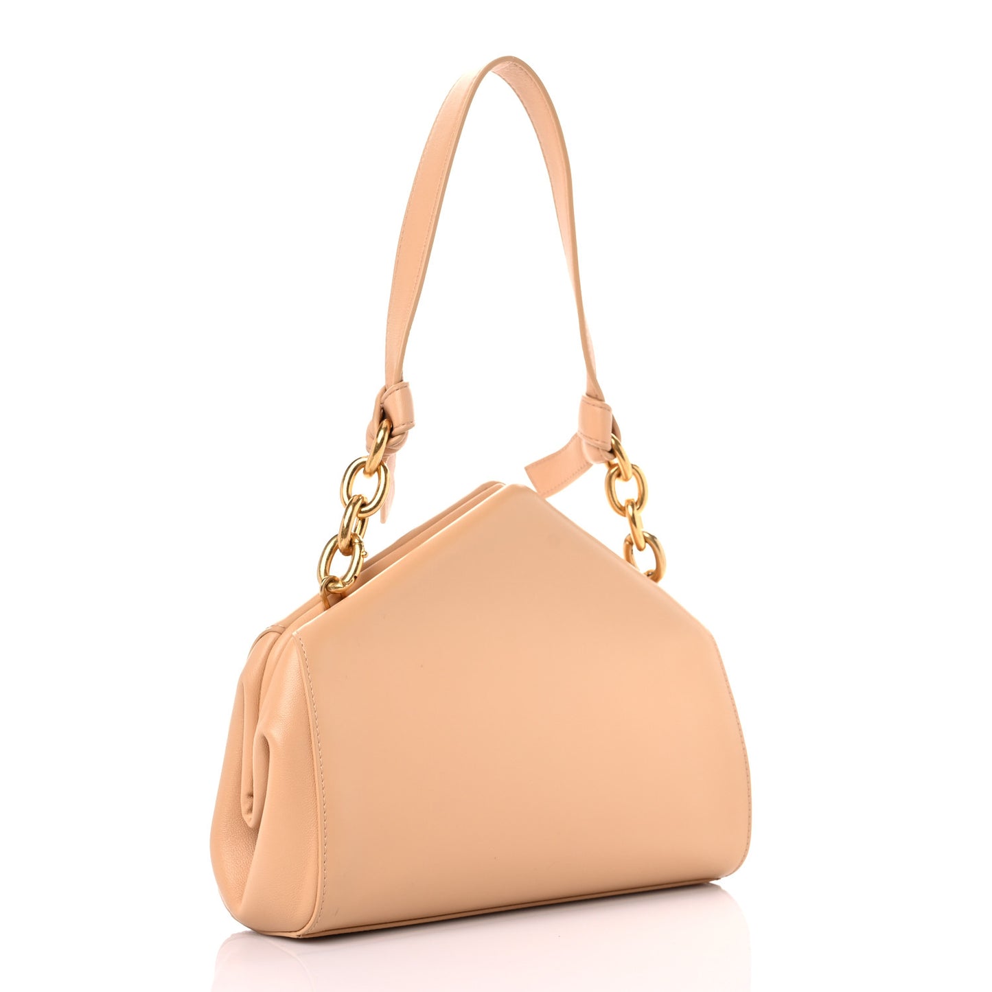 Calfskin Tip Clutch Almond