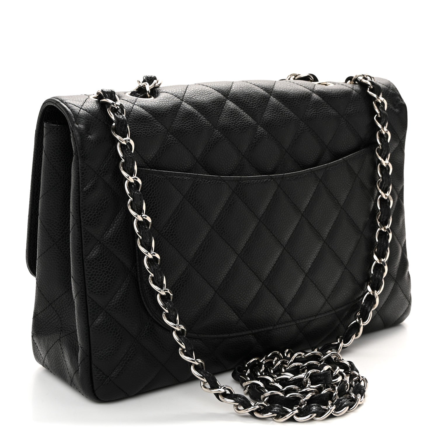 Chanel Caviar Quilted Jumbo Single Flap Black 3 of 10