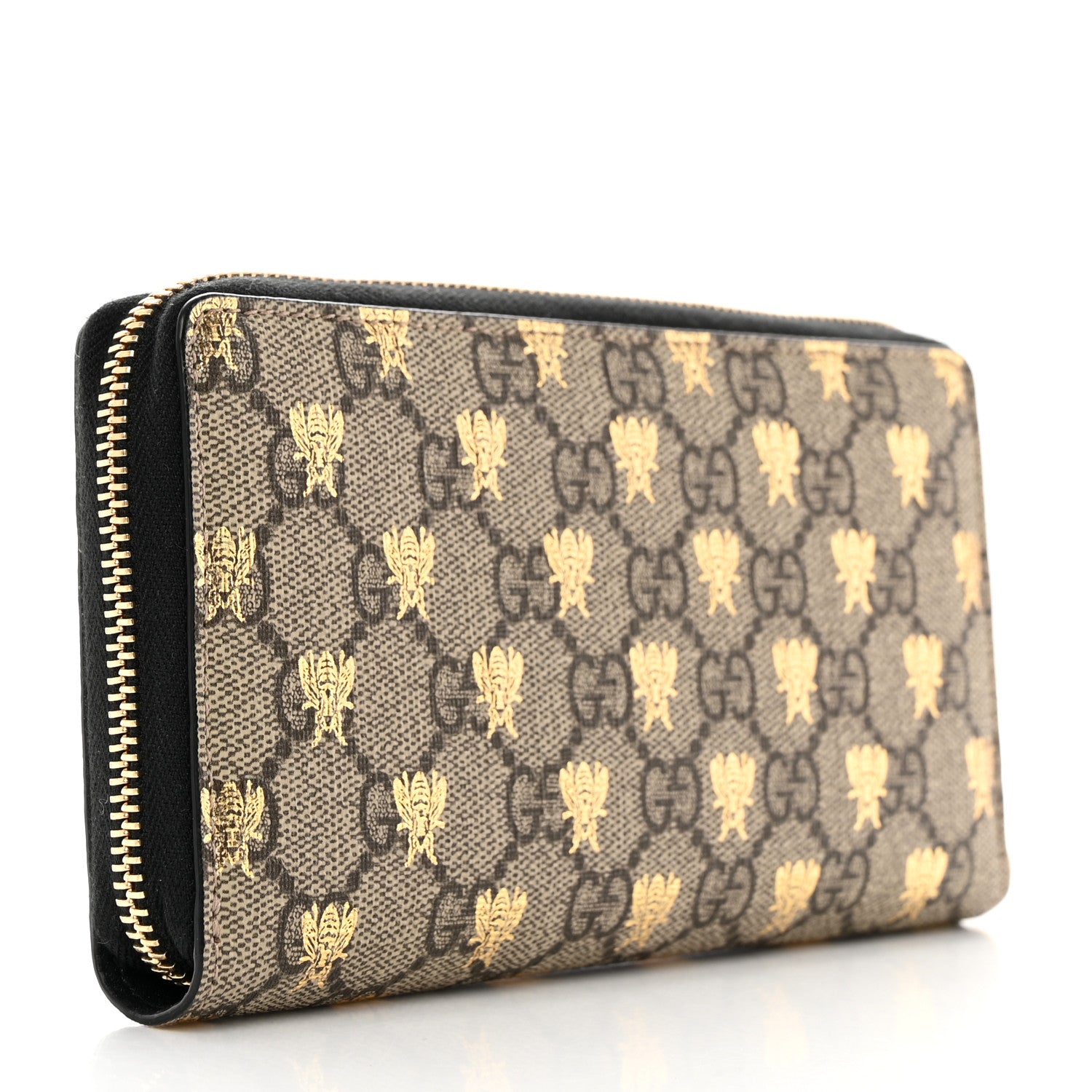 Gucci GG Supreme Monogram Bees Zip Around Wallet 3 of 13