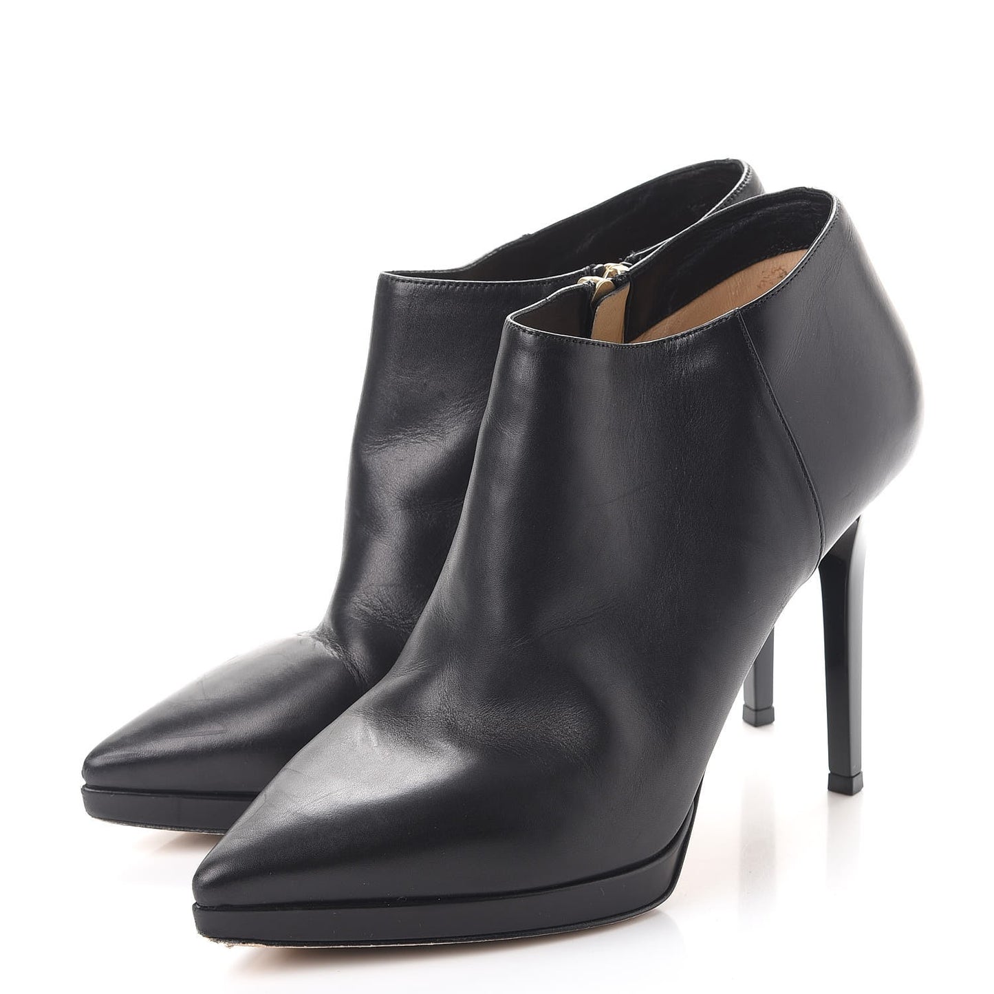 Lambskin Lindsey 100 Pointed Toe Ankle Boots 40 Black