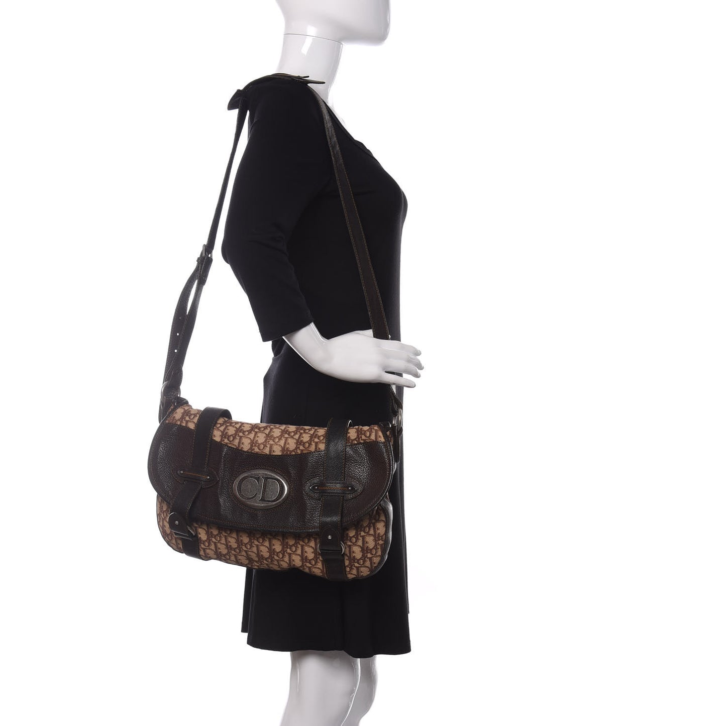 Monogram Flap Messenger Brown