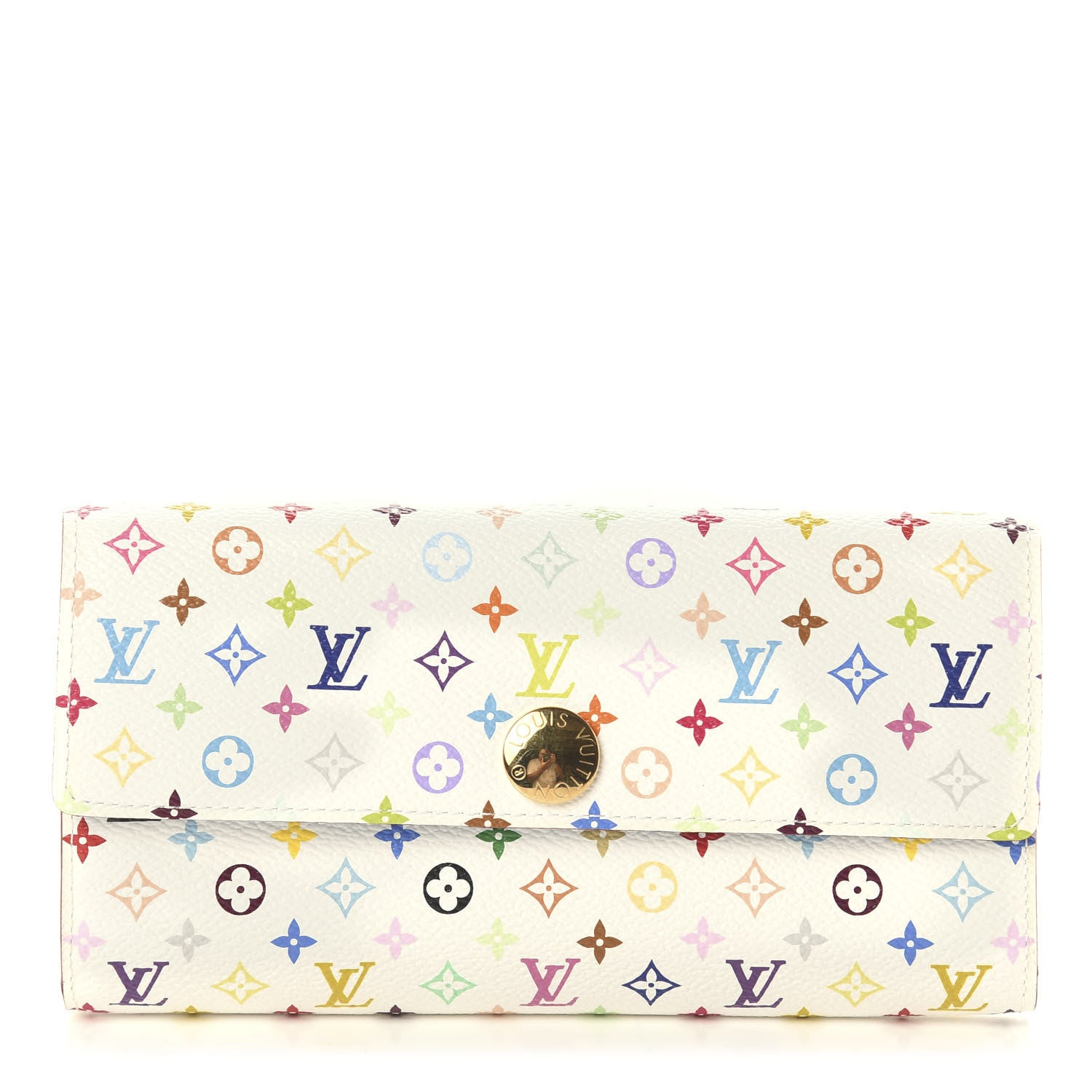 Louis Vuitton Monogram Multicolor Sarah Wallet White Anie 1 of 5
