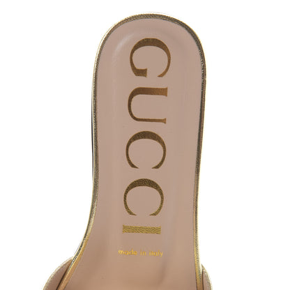 Gucci Metallic Nappa Crystal Square G Madelyn Slide Sandals 36 Gold 8 of 9