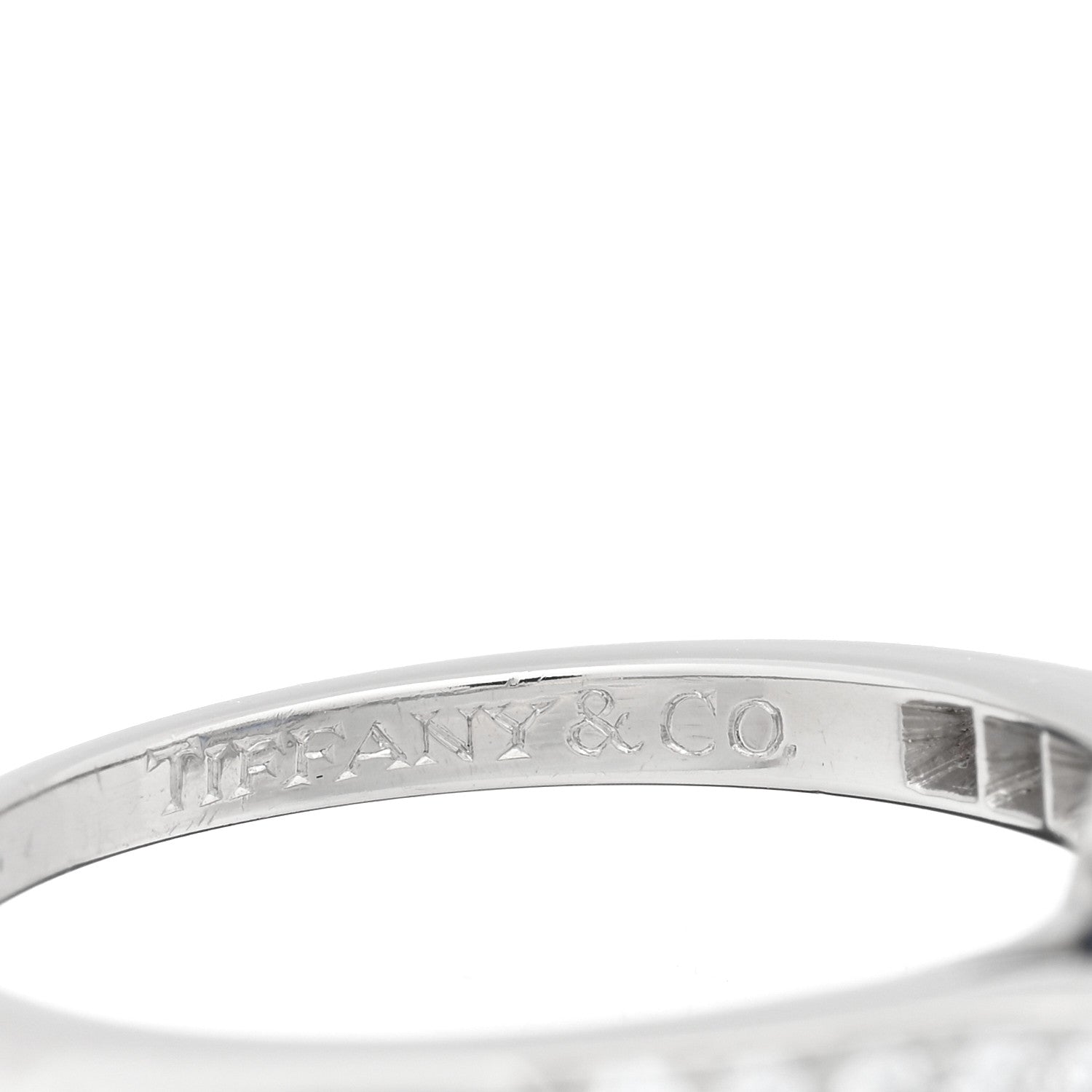 Tiffany Platinum Diamond Blue Sapphire Ring 52 6 4 of 4