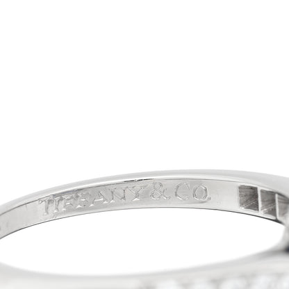 Tiffany Platinum Diamond Blue Sapphire Ring 52 6 4 of 4
