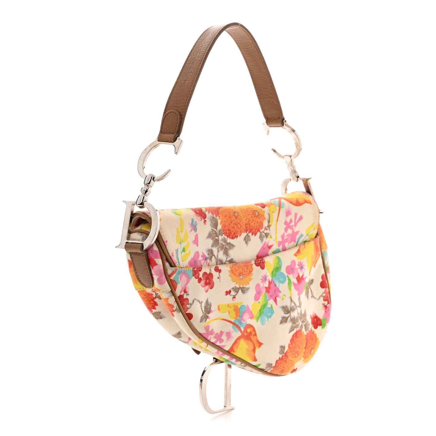 Canvas Floral Saddle Bag Multicolor