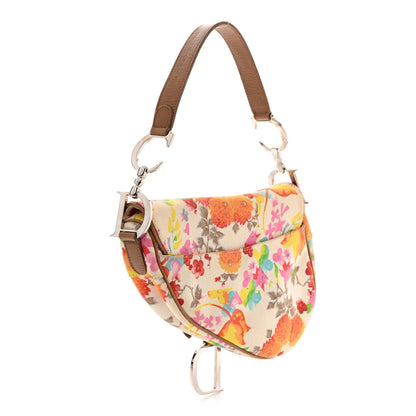 Christian Dior Canvas Floral Saddle Bag Multicolor 3 of 11