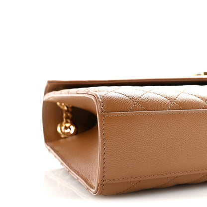 Saint Laurent Grain De Poudre Textured Mixed Matelasse Triquilt Large Monogram Satchel Naturel 8 of 9