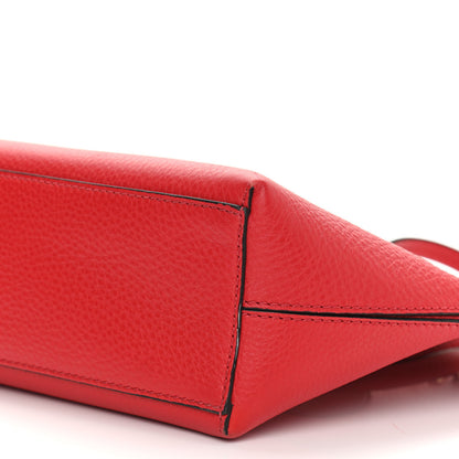 Valentino Garavani Grained Calfskin Small Rockstud Shoulder Tote Rouge Pur 9 of 11