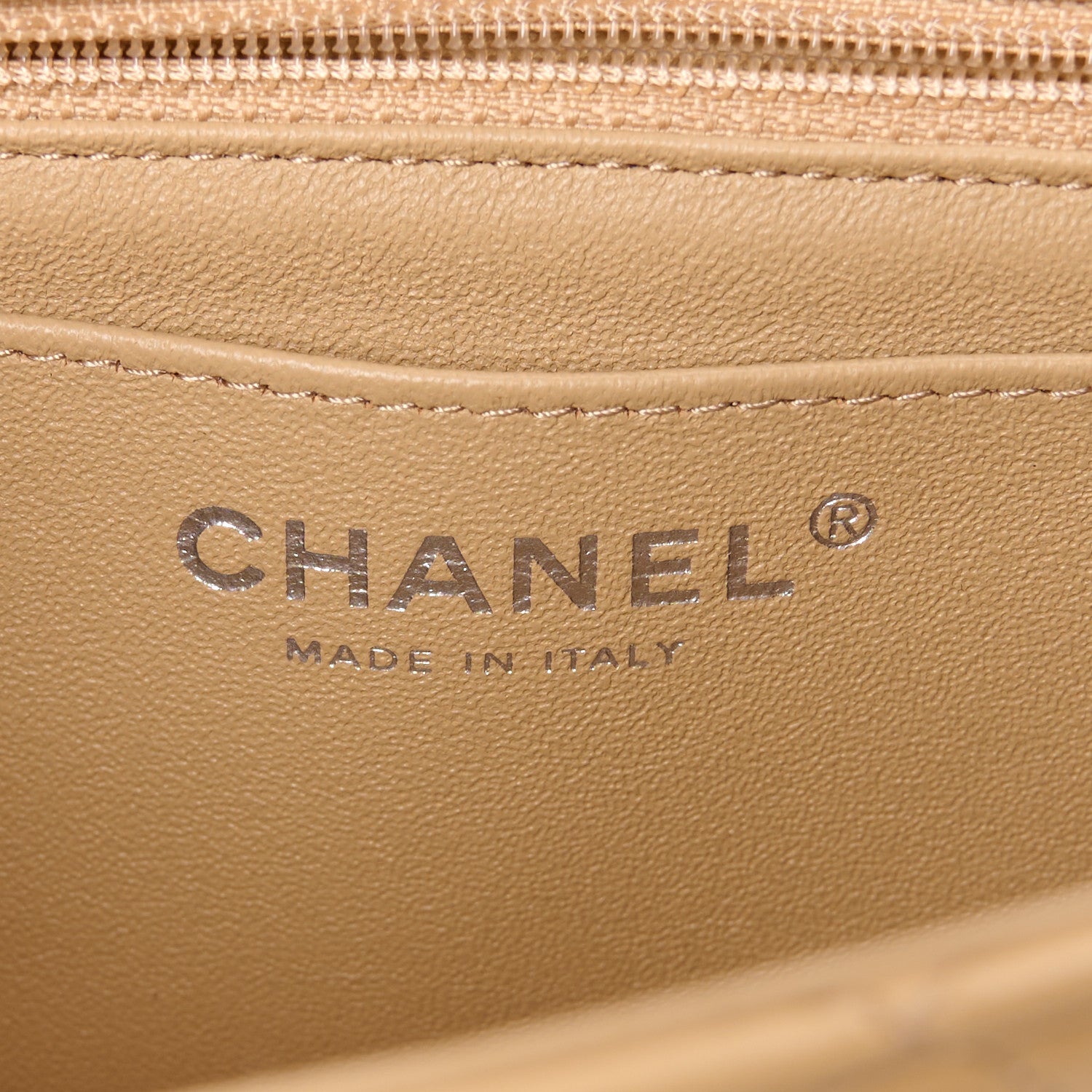 Chanel Lambskin Quilted Mini Rectangular Flap Beige 7 of 14