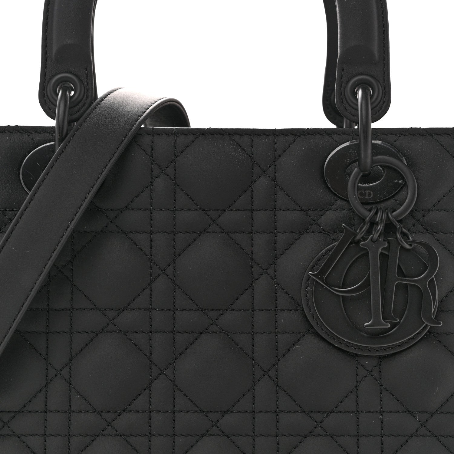 Christian Dior Ultra Matte Calfskin Cannage Medium Lady Dior Black 8 of 11