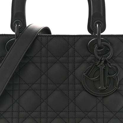 Christian Dior Ultra Matte Calfskin Cannage Medium Lady Dior Black 8 of 11