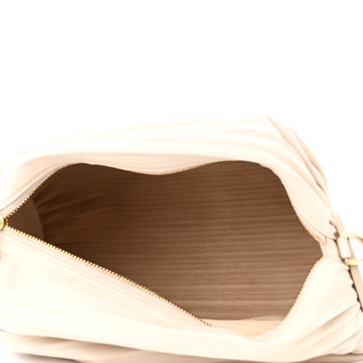 Loewe Lambskin Pleated Bracelet Pouch Shoulder Bag White 5 of 9